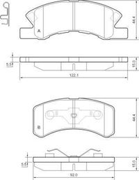 ABS Bremsbelagsatz, Scheibenbremse f&uuml;r DAIHATSU CUORE VII (L275_, L285_, L276_), Art.-Nr. 37490