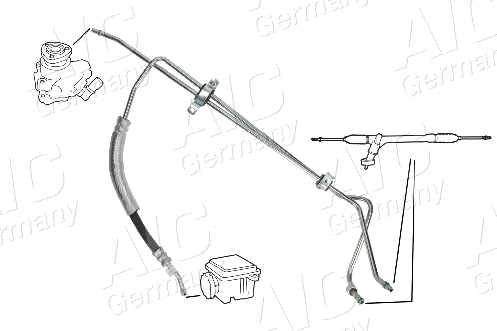 AIC Hydraulikschlauch, Lenkung 54986 von Ausgleichsbehälter nach Hydraulikpumpe für Ford