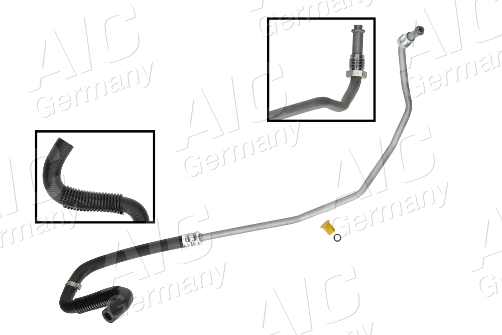 AIC Hydraulikschlauch, Lenkung Premium Quality, Erstausrüsterqualität 58574 von Lenkgetriebe nach Ausgleichsbehälter für SEAT