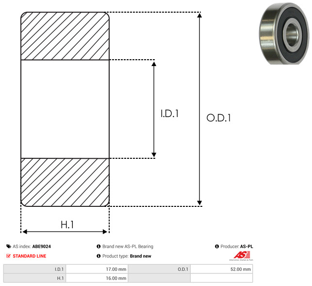 As-Pl Lager Abe9024 Für Toyota