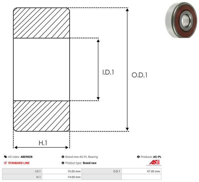 As-Pl Lager Abe9028 Für Mitsubishi Suzuki