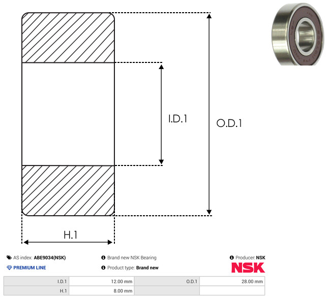 As-Pl Lager Abe9034(Nsk) Für Nissan