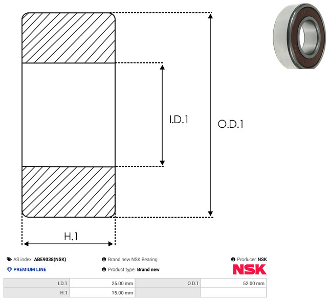 As-Pl Lager Abe9038(Nsk) Für Mitsubishi Iveco Isuzu Nissan Ford