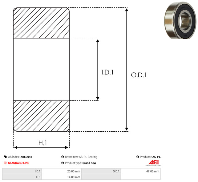 As-Pl Lager Abe9047 Für Mitsubishi