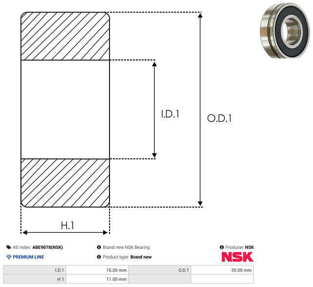 As-Pl Lager Abe9078(Nsk) Für Mitsubishi