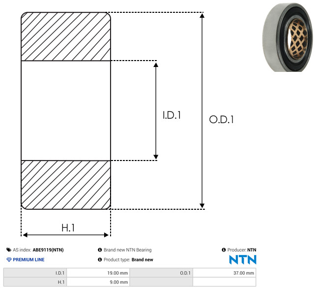 AS-PL Lager ABE9119(NTN) für MITSUBISHI