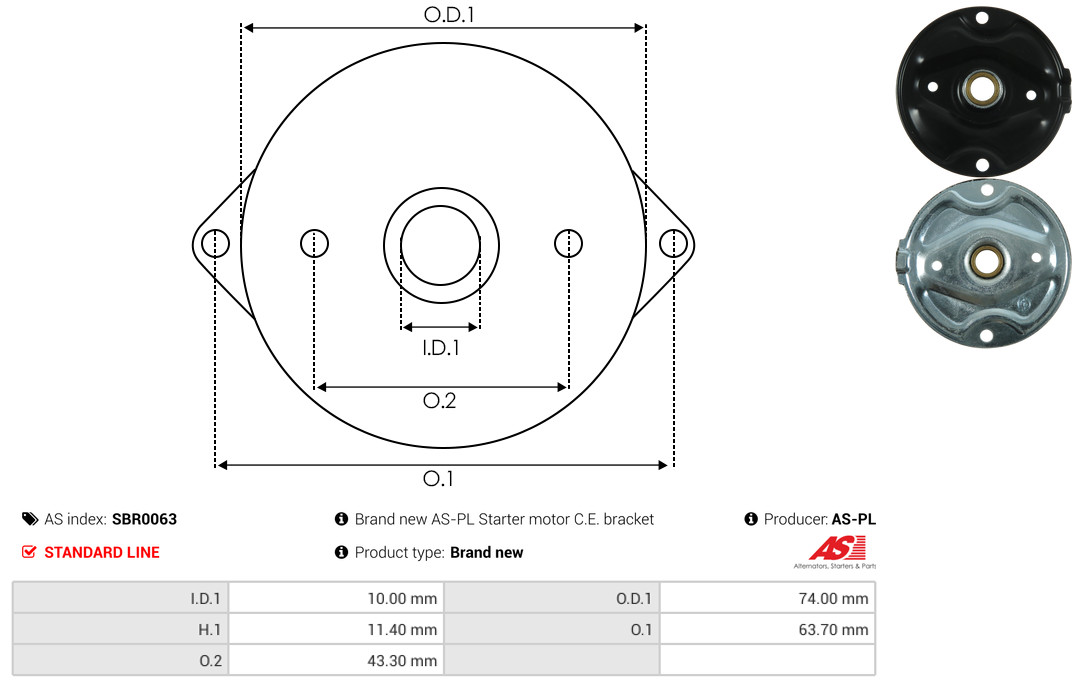 AS-PL Starterdeckel, Vergaser sbr0063 für VW BMW Fiat SAAB Opel TOYOTA Ford MITSUBISHI