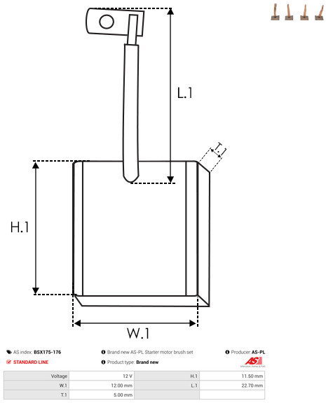 AS-PL Kohlebürste, Starter bsx175176