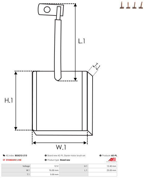 AS-PL Kohlebürste, Starter bsx212213