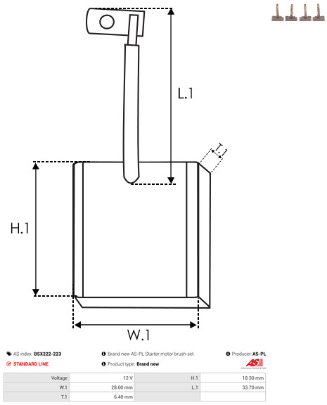 AS-PL Kohlebürste, Starter bsx222223
