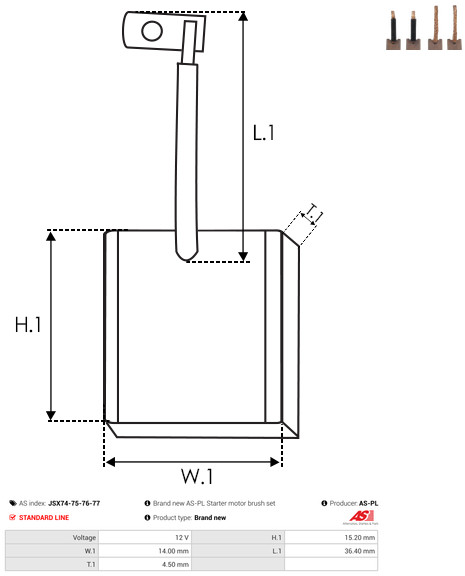 AS-PL Kohlebürste, Starter jsx74757677