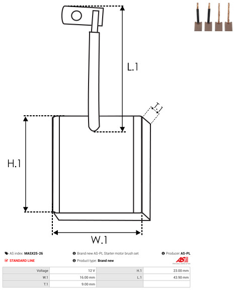 AS-PL Kohlebürste, Starter masx2526