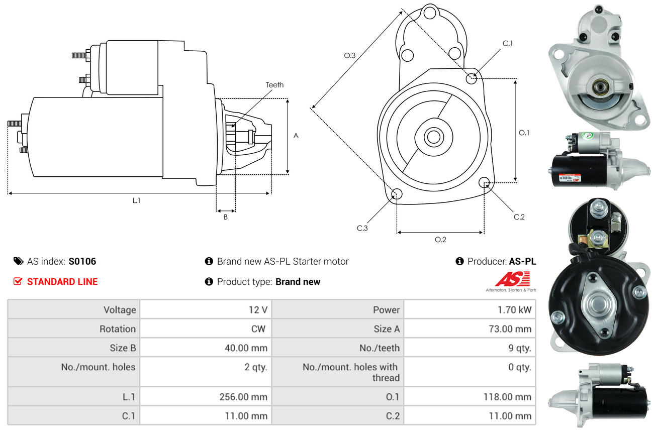 AS-PL Starter s0106 für JAGUAR ROVER