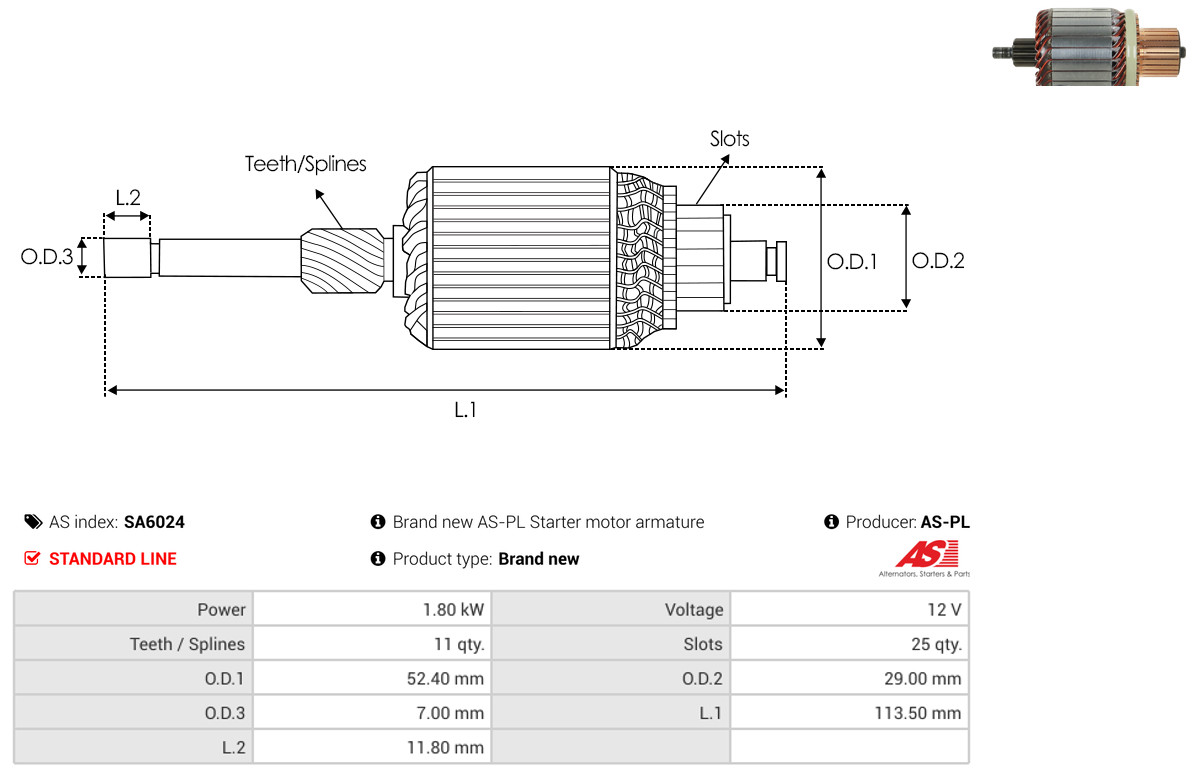 As-Pl Anker, Starter Sa6024