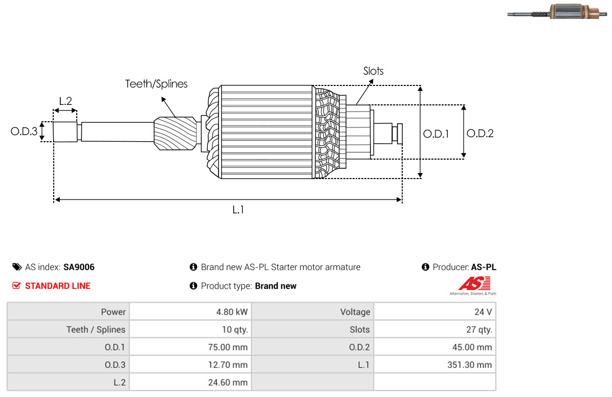 Für AUTO-STARTER CZESCI SA9006 STARTER ROTOR - Bild 6