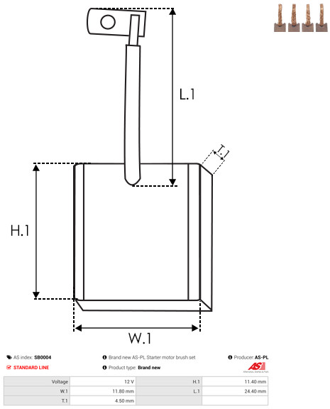 AS-PL Kohlebürste, Starter sb0004