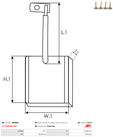 AS-PL Kohlebürste, Starter sb0008s