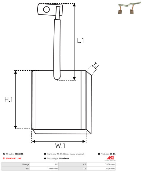 AS-PL Kohlebürste, Starter sb3010s