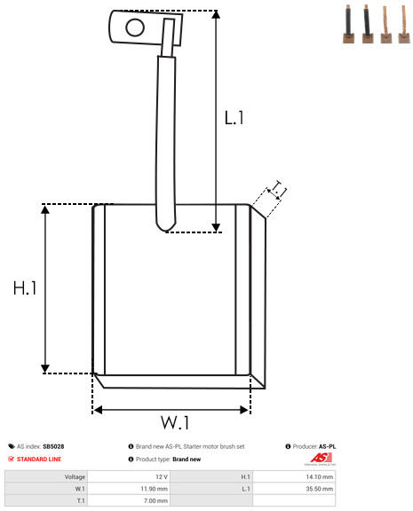 AS-PL Kohlebürste, Starter sb5028