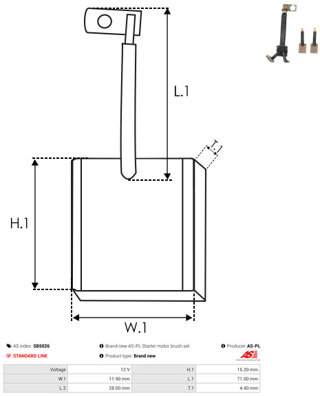 AS-PL Kohlebürste, Starter sb5026