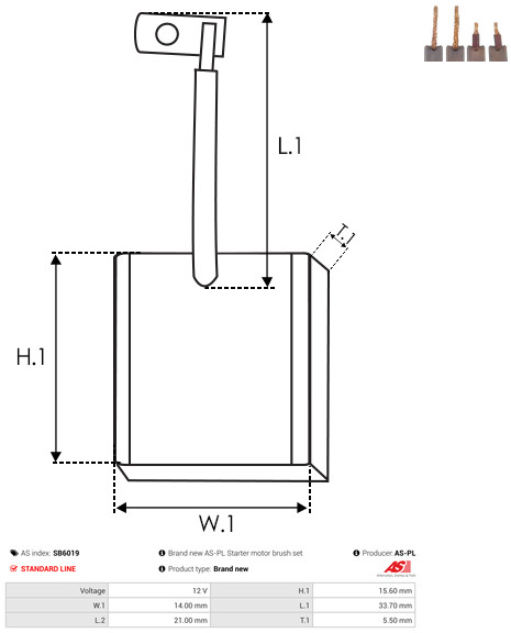 AS-PL Kohlebürste, Starter sb6019