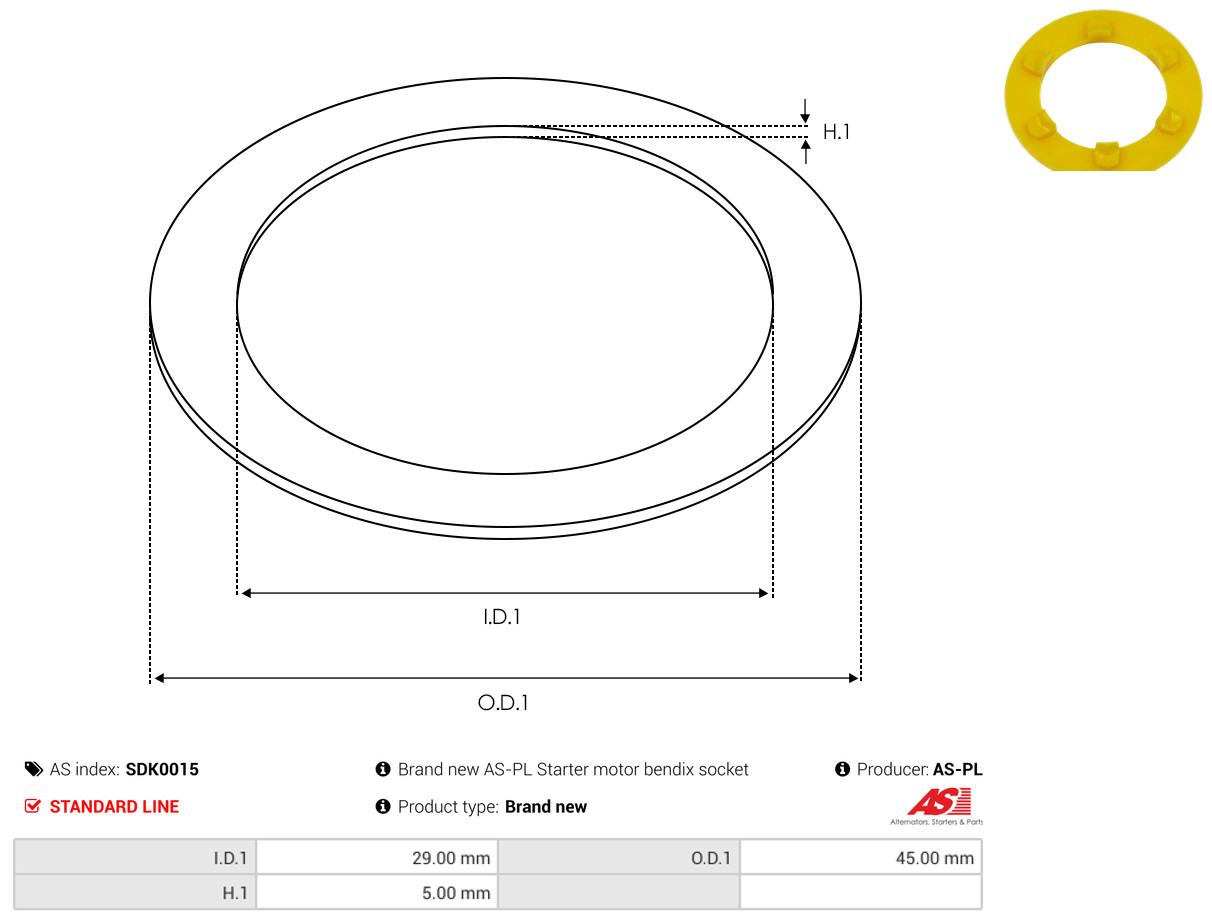 AS-PL Reparatursatz, Starter sdk0015 450mm