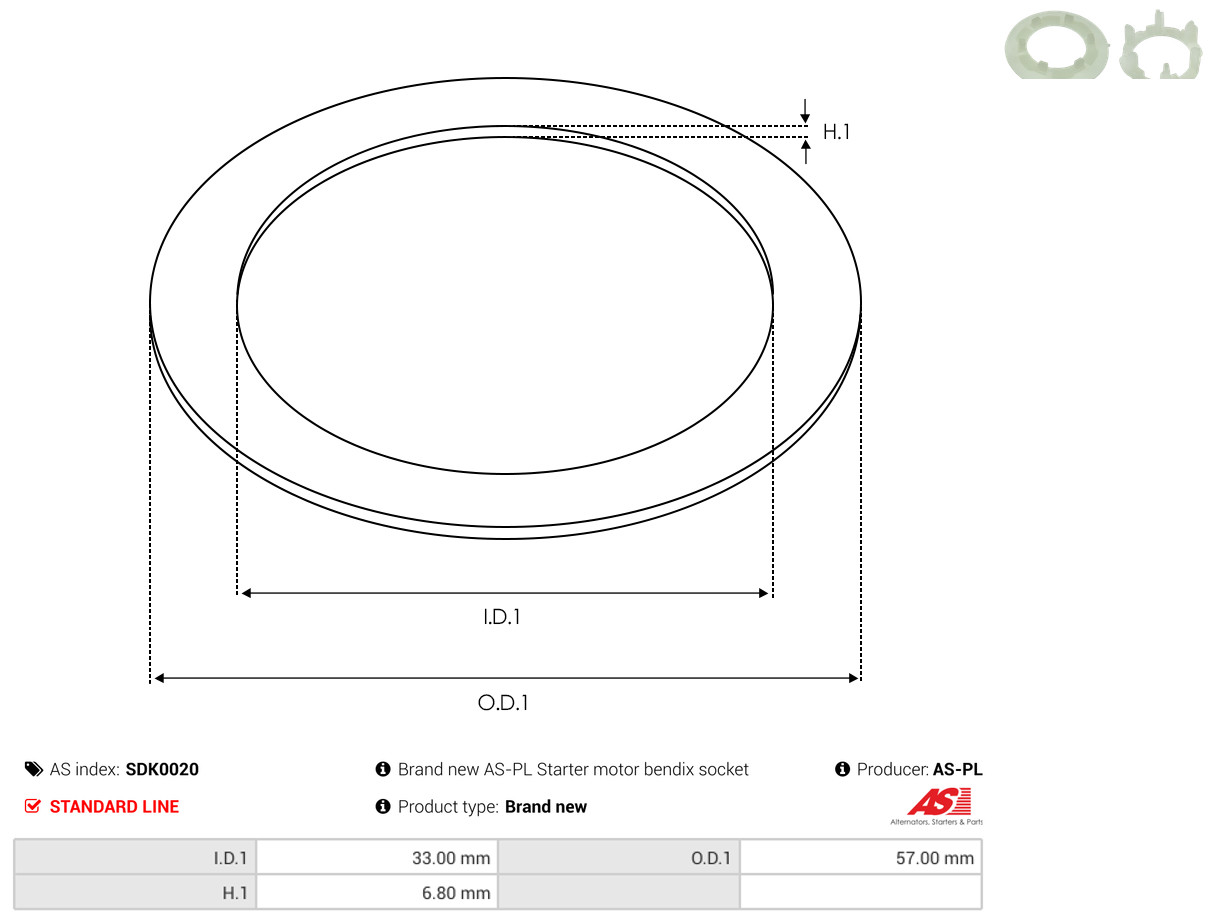 AS-PL Reparatursatz, Starter sdk0020 570mm
