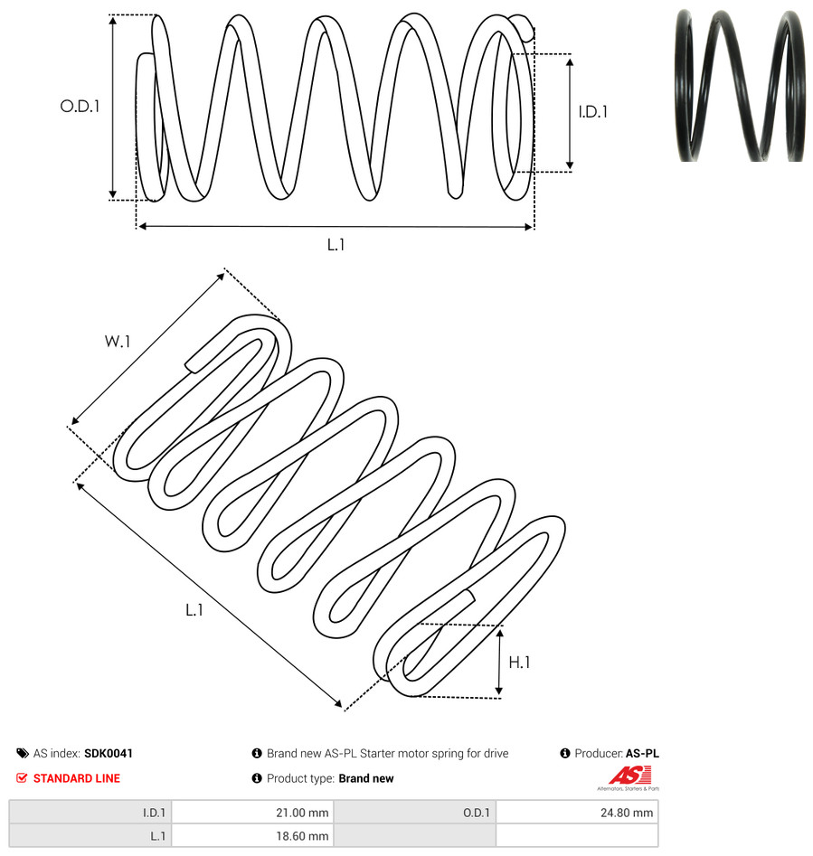 AS-PL Reparatursatz, Starter sdk0041 24,80mm