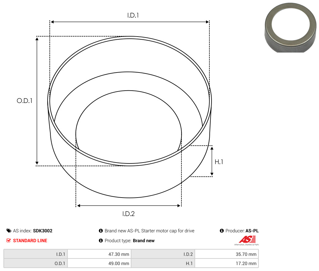 AS-PL Reparatursatz, Starter sdk3002 490mm