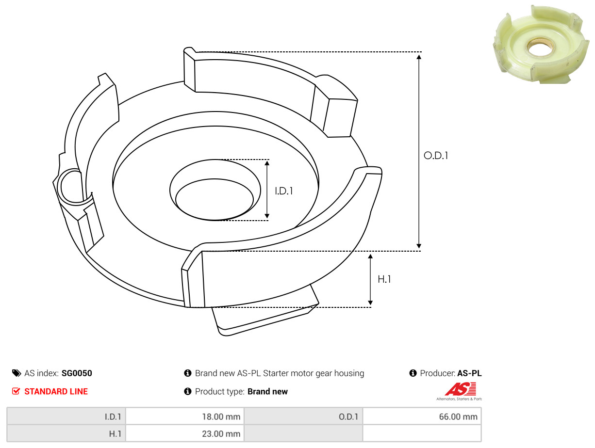 AS-PL Reparatursatz, Starter sg0050 660mm
