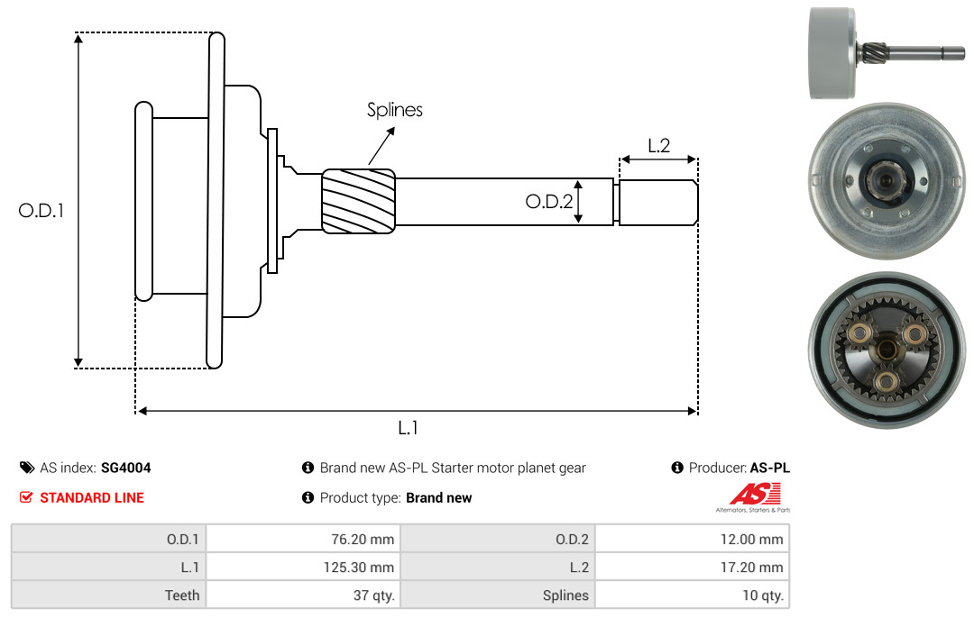 As-Pl Hohlrad, Planetengetriebe (Starter) Sg4004