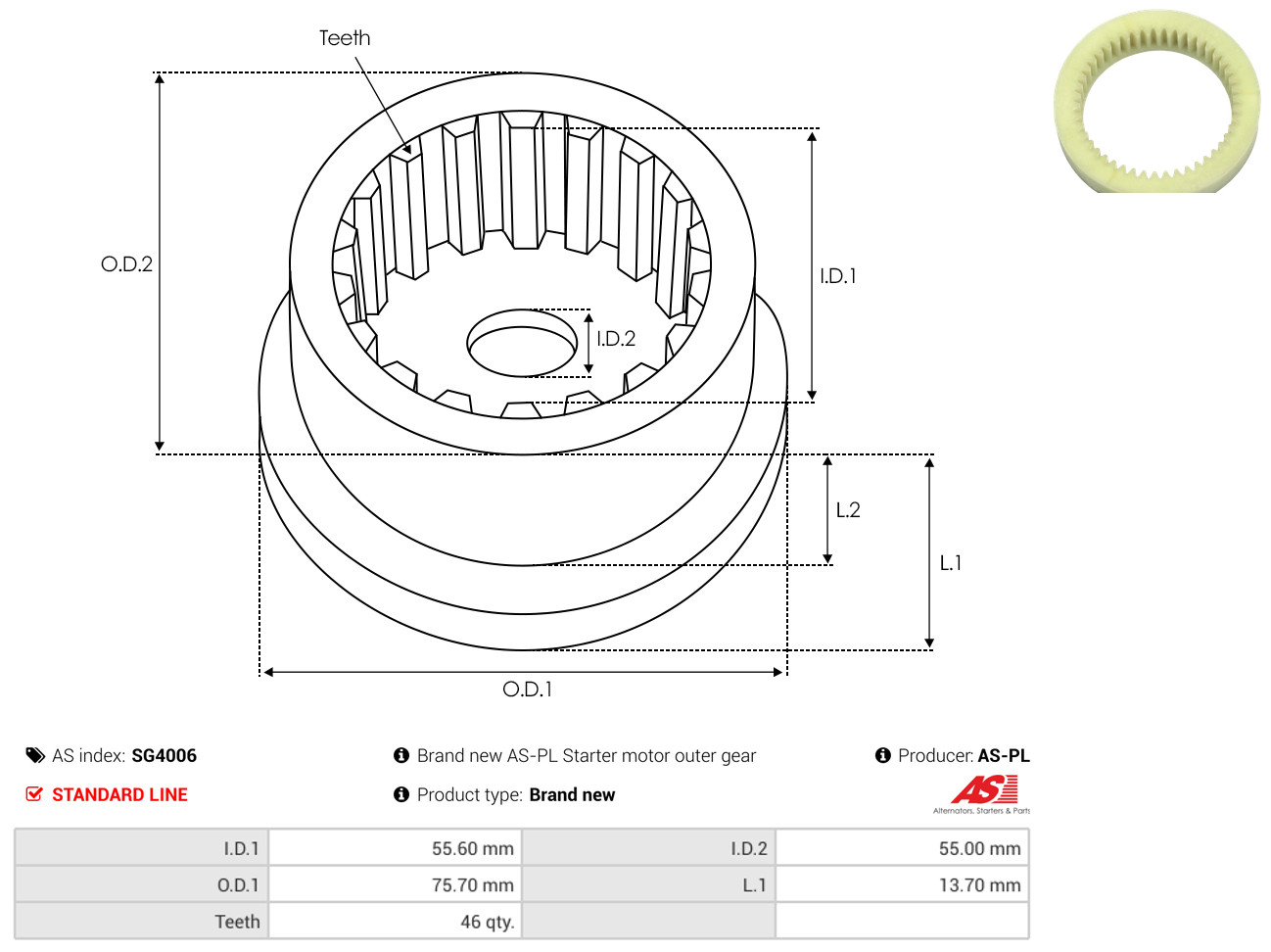 AS-PL Reparatursatz, Starter sg4006