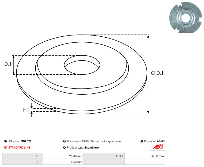 AS-PL Reparatursatz, Starter sg9022 860mm