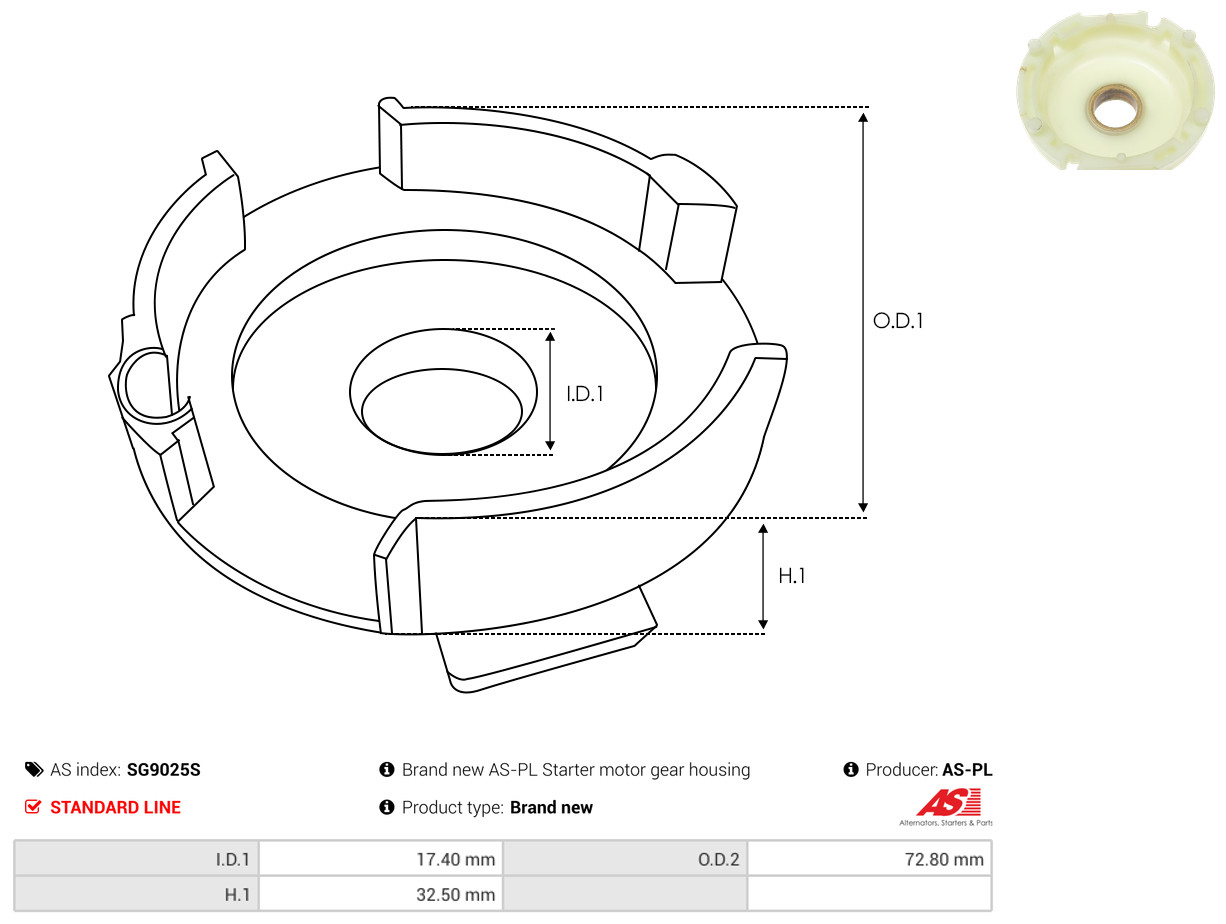 AS-PL Reparatursatz, Starter sg9025s