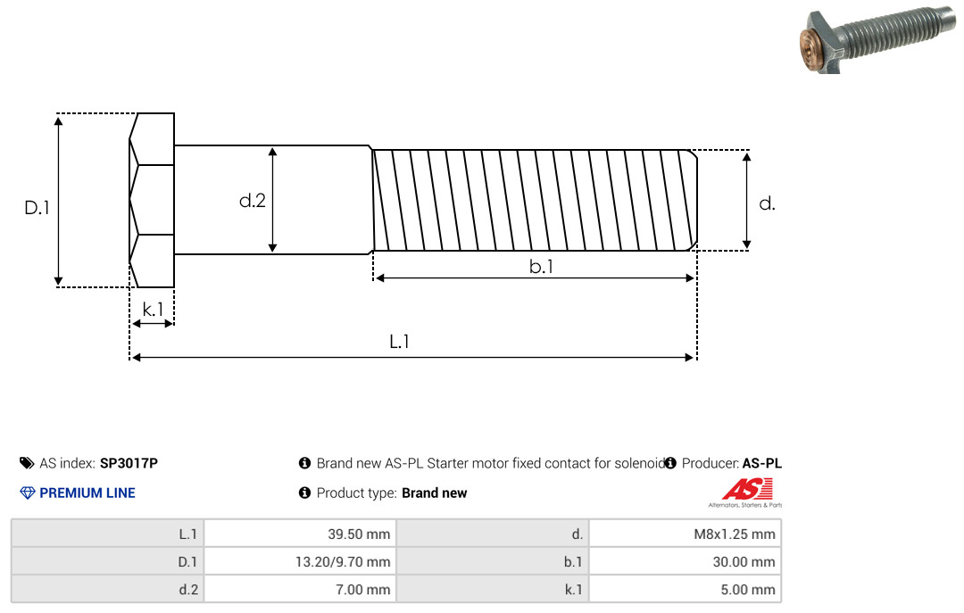 AS-PL Reparatursatz, Starter sp3017p