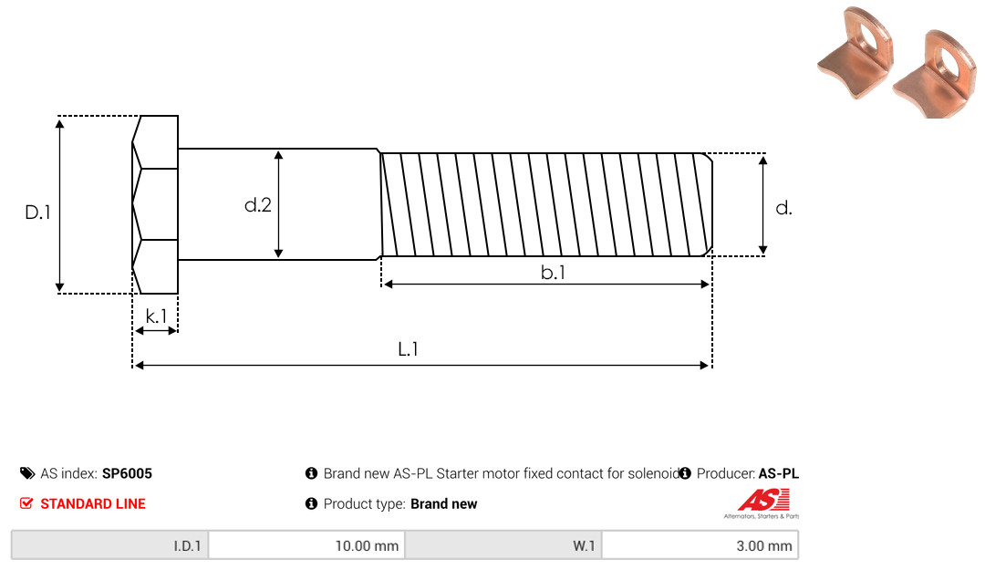 AS-PL Reparatursatz, Starter sp6005 für TOYOTA