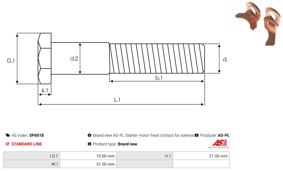 AS-PL Reparatursatz, Starter sp6018 für TOYOTA
