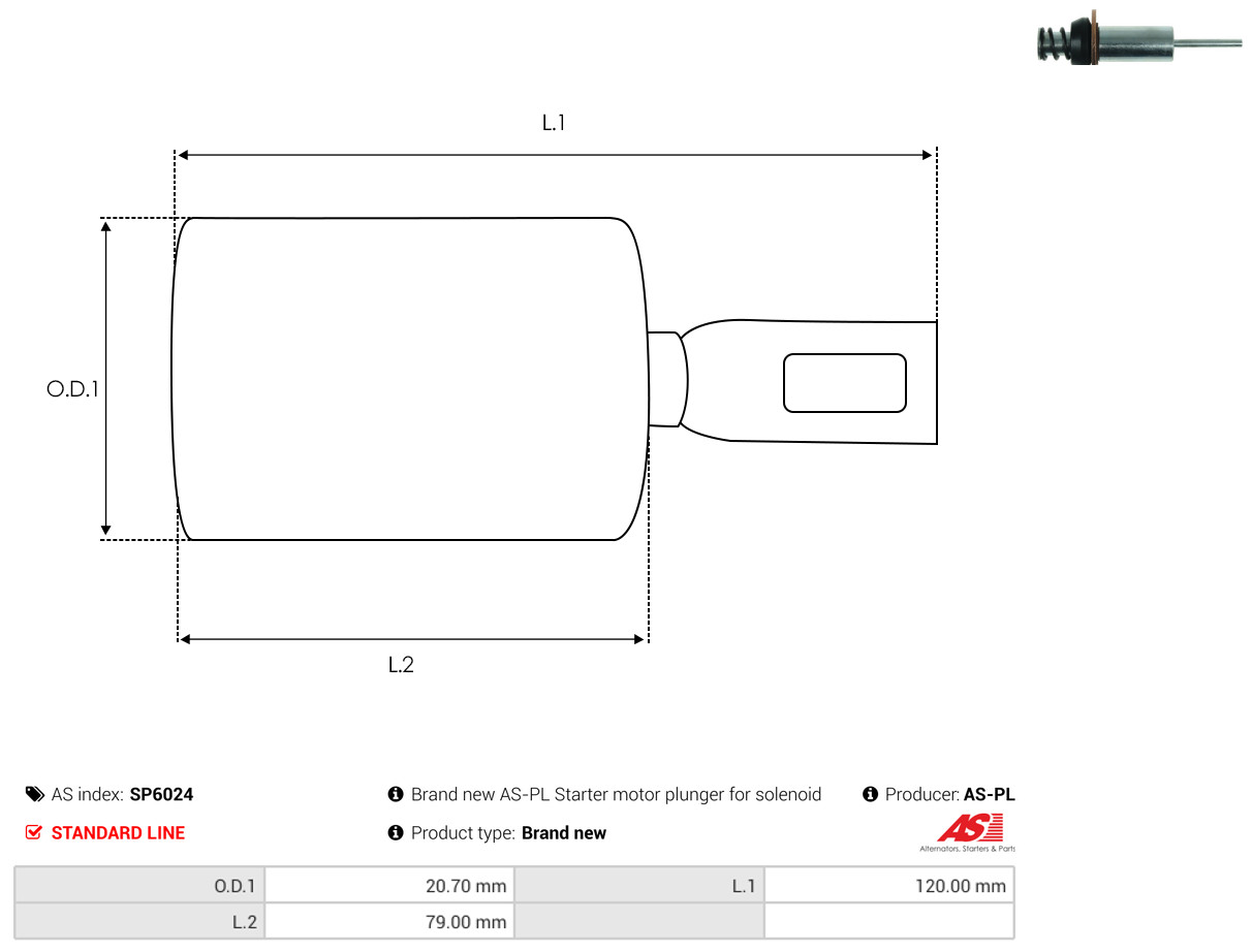 AS-PL Reparatursatz, Starter sp6024 20,70mm für TOYOTA