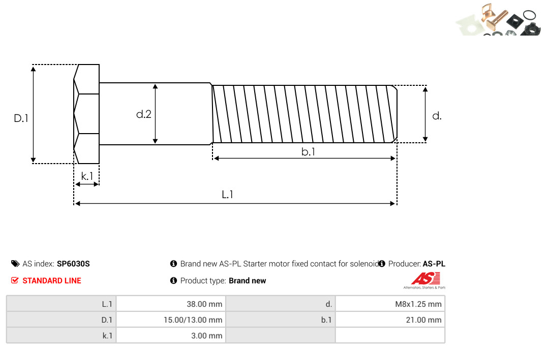 AS-PL Reparatursatz, Starter sp6030s für TOYOTA