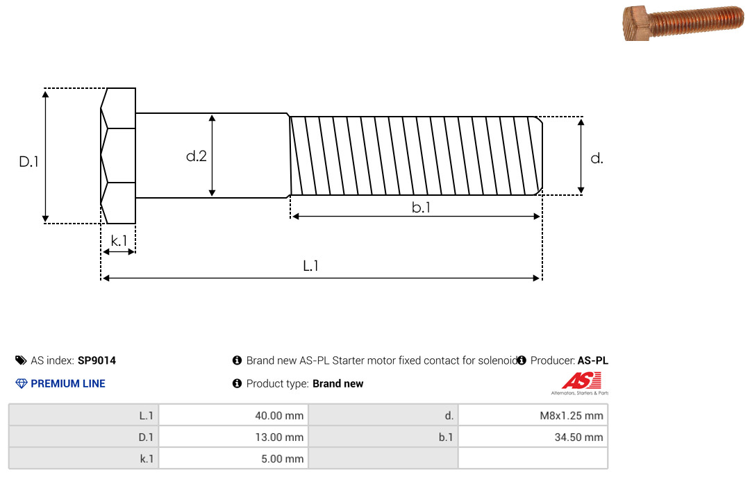 AS-PL Reparatursatz, Starter sp9014 130mm