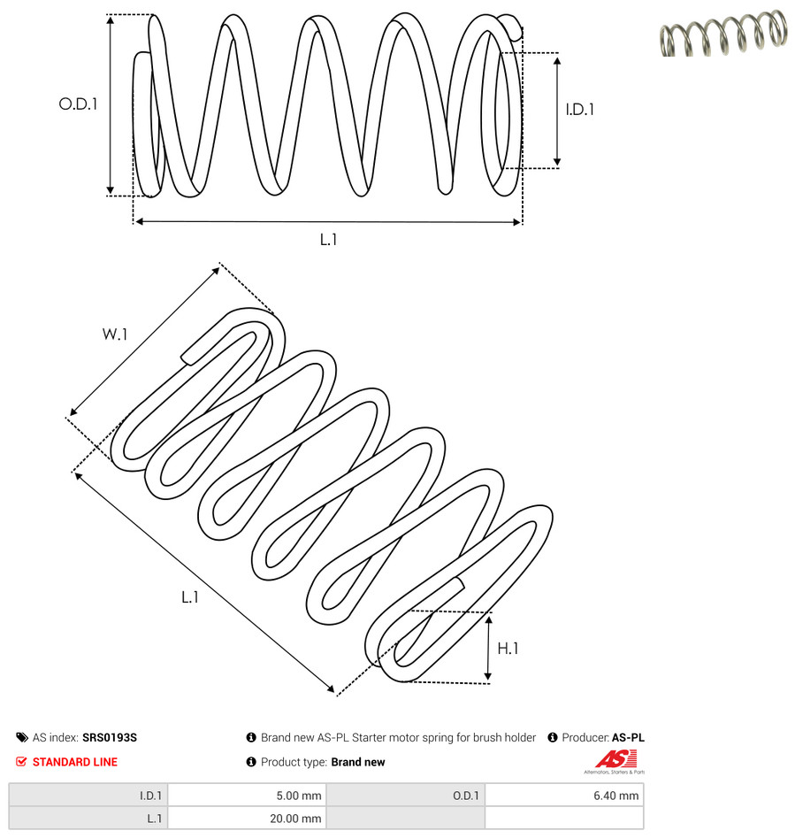 AS-PL Reparatursatz, Starter srs0193s 6,40mm
