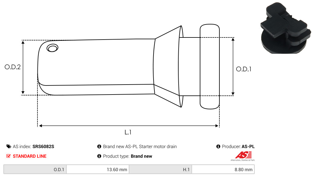 AS-PL Reparatursatz, Starter srs6082s 13,60mm