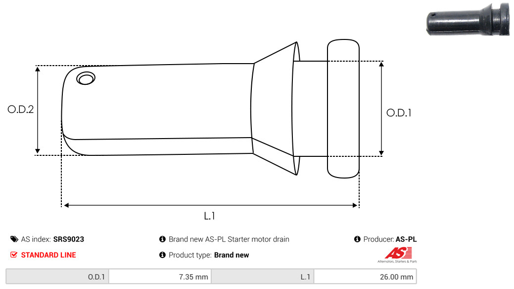 AS-PL Reparatursatz, Starter SRS9023 Universal  7,35mm