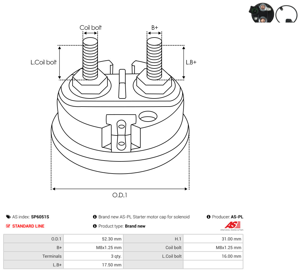 AS-PL Reparatursatz, Starter sp6051s