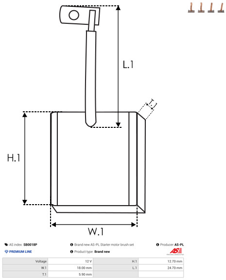 AS-PL Kohlebürste, Starter sb0018p