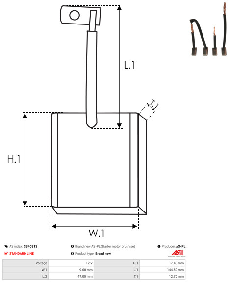 AS-PL Kohlebürste, Starter sb4031s