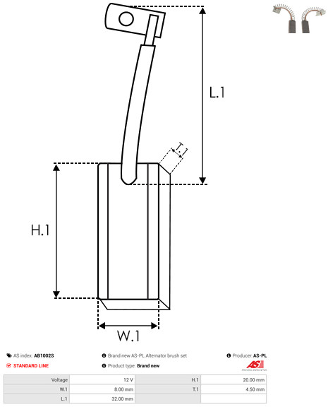 AS-PL Kohlebürste, Generator ab1002s