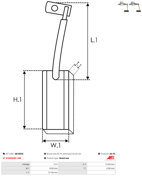 AS-PL Kohlebürste, Generator ab1003s
