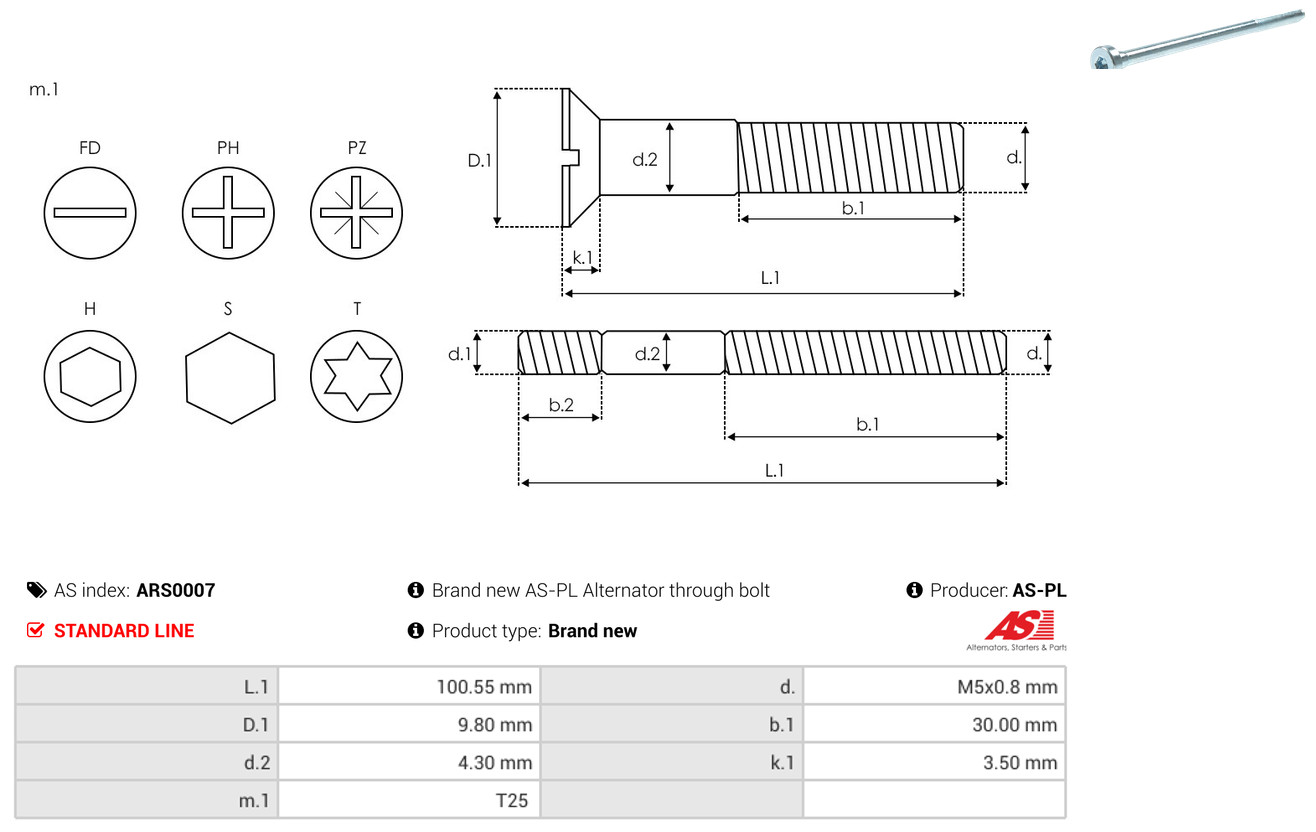 AS-PL Reparatursatz, Generator ars0007