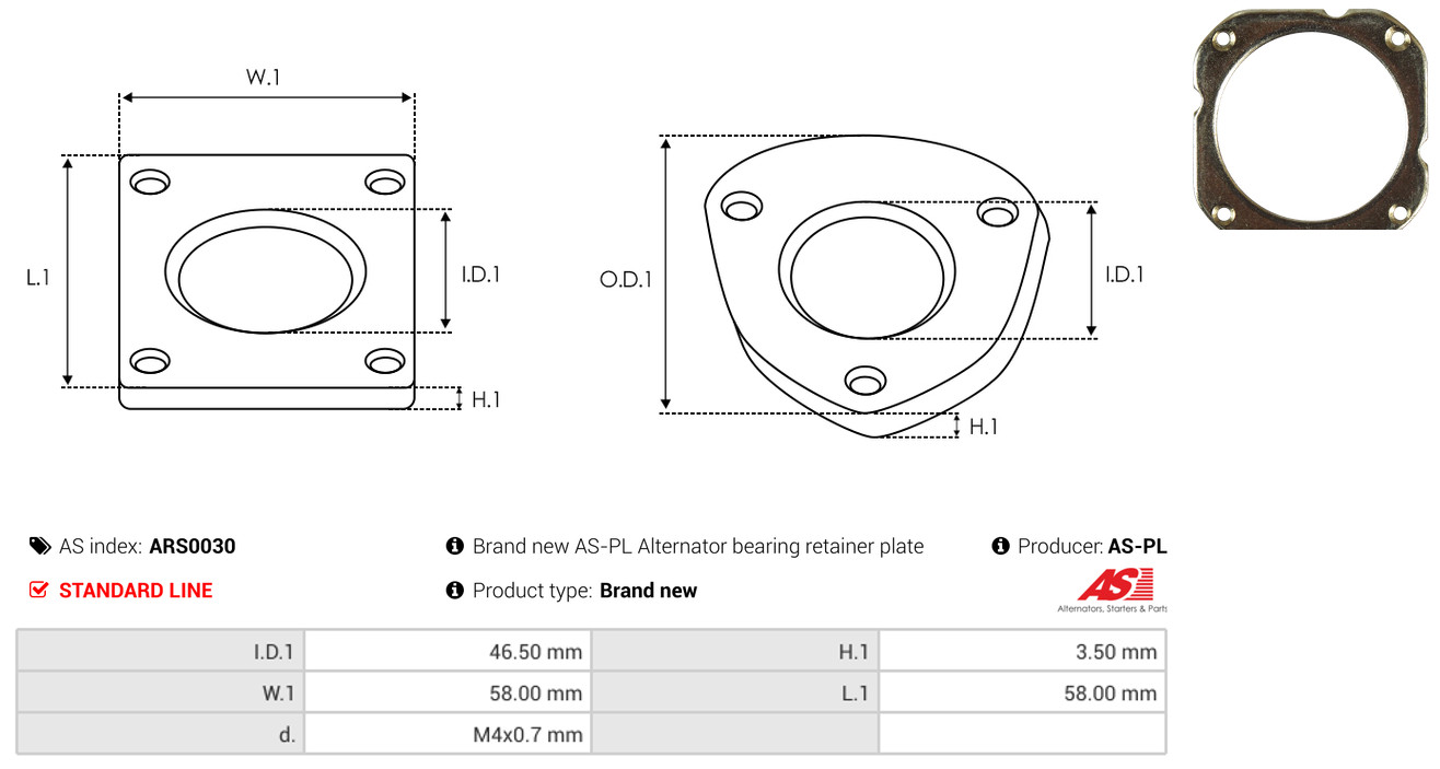 AS-PL Reparatursatz, Generator ars0030